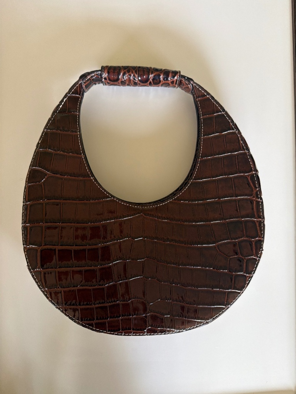 staud espresso croc moon bag